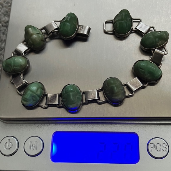 Rare! VINTAGE Green Mask Taxco Bracelet - Picture 7 of 12